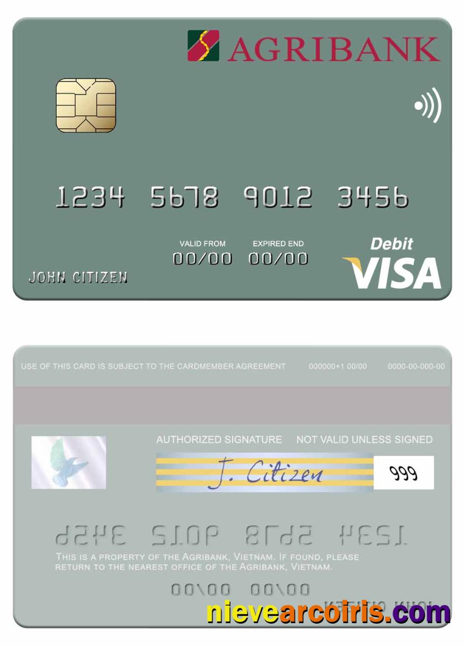 Vietnam Agribank visa debit card